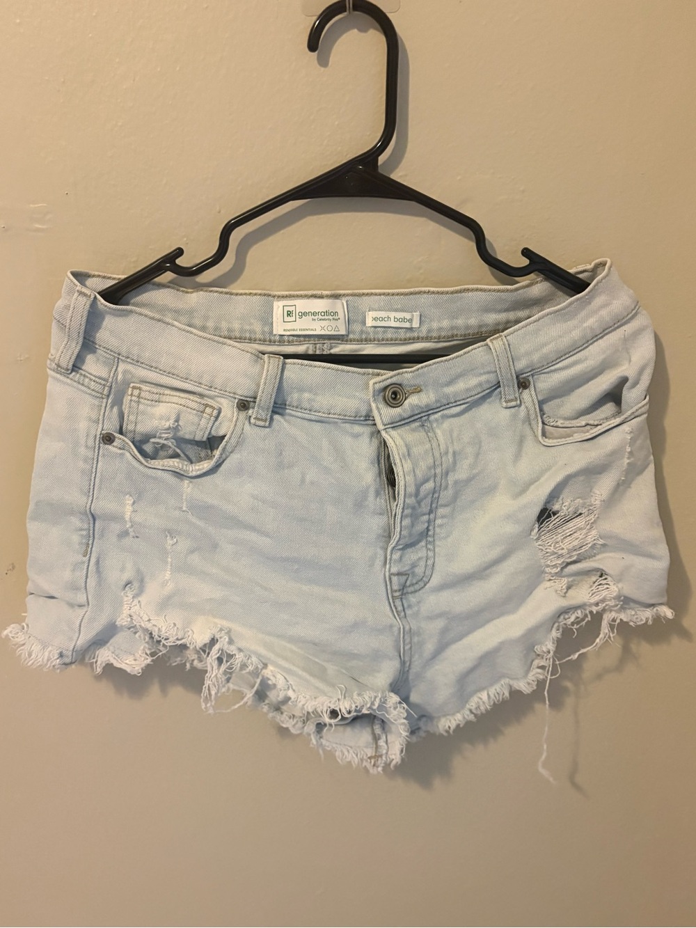 Light Blue Distressed Denim Shorts - Women's size 13
